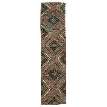 Rug N Carpet - Hand-knotted Turkish 2' 6'' x 10' 4'' Tribal Runner Kilim Rug
