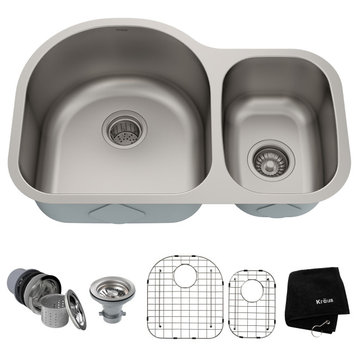 Premier 30" Undermount Stainless Steel 2-Bowl 16 gauge Kitchen Sink 60/40 split