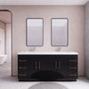 Rosa 72" Double Sink Freestanding Vanity with Reinforced Acrylic Sinks, High Gloss Black