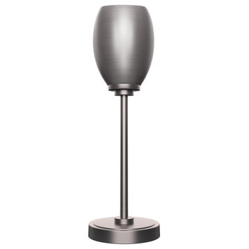 Luna 1-Light Table Lamp, Graphite/Graphite Oval Metal Shade