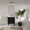 Celios Bathroom Vanity, Black With Brass Trim, 24", Single Sink, Freestanding