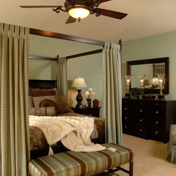 Arctic Blue and Chocolate Master Bedroom