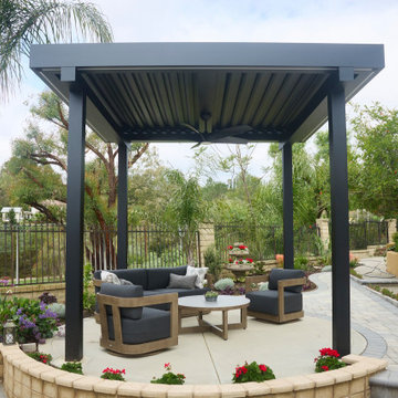 aluminum pergola, louvered pergola, motorized pergola, freestanding pergola, lou