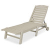 Nautical Chaise With Wheels, Sand