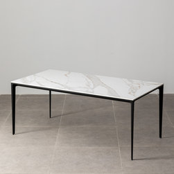 Minimalist Table &ndash; Innovation S - Calacatta Oro / Black - Dining Tables