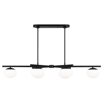 Lune Large Linear Chandelier, Aged Iron