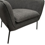 Daimond Sofa - Status Grey Fabric Accent Chair Black Metal Legs - Status Grey Fabric Accent Chair Black Metal Legs Provide additional seating and to create eye-catching focal points in any room with this stunning chair will be very easy.  This chair will complement the other furniture in the room, while standing out as its own unique piece.
