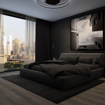 Industrial Loft Apartment — Bedroom, Kitchen & Home Office