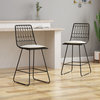 GDF Studio Lilith Indoor Wire Counter Stools with Cushions, Set of 2, Black