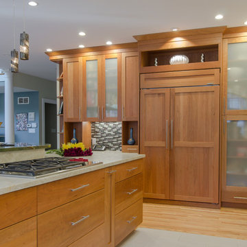 Transitional Natural Cherry Kitchen in Westford MA