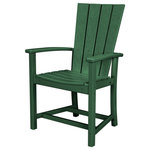 Polywood - Polywood Quattro Adirondack Dining Chair, Green - The Quattro Adirondack Dining Chair is ideal for outdoor dining and entertaining and features curved arms and a contoured seat and back for comfort. Constructed of durable POLYWOOD lumber available in a variety of attractive, fade-resistant colors, this all-weather dining chair will never require painting, staining, or waterproofing.