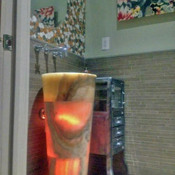 Mixed Honey Onyx Pedestal Sink - Bathroom Sinks