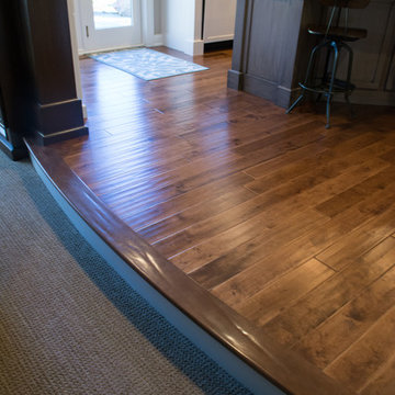 Kitchen, Dining, & Foyer with Handscraped Birch Hardwood