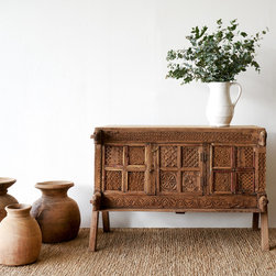 Nomad India - Damchiya Chest Carved - Storage Cabinets