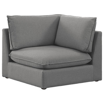 Mackenzie Linen Textured Fabric Upholstered Corner Chair, Grey