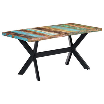 Vidaxl Dining Table 63"x31.5"x29.5" Solid Reclaimed Wood