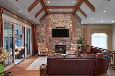 Inspiration for a rustic home design remodel in Calgary