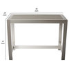 Benzara BM287805 Outdoor Bar Table, Gray Aluminum Frame, Plank Surface, Large