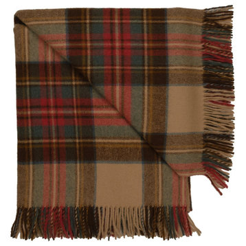 Prince of Scots Highland Tweed Merino Wool Throw, Antique Dress Stewart
