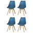Urban Modern Dining Chairs, Set of 4, Blue