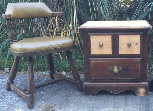 Foyer Or Entryway Chair Two Drawer Nightstand