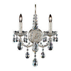 Sonatina 2-Light Wall Sconce in Silver With Clear Heritage Crystal