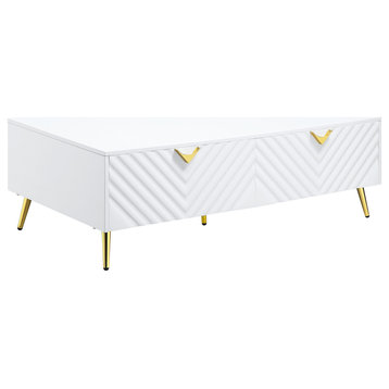 ACME Gaines Coffee Table, White High Gloss Finish