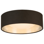 EGLO - Orme LED Flush Mount Ceiling Lighting, Fabric Shade With Acrylic Diffuser, Black/Brushed Nickel, 12" - Features: