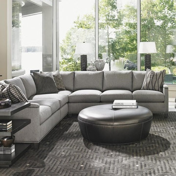 Strada Four Piece Sectional Sofa With Nailhead Trim