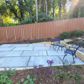 Conservation garden and concrete paver patio installation