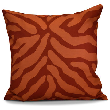 Animal Stripe Geometric Print Pillow, Orange, 26"x26"