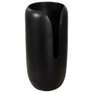 Interval Wood Vase, Black, Small