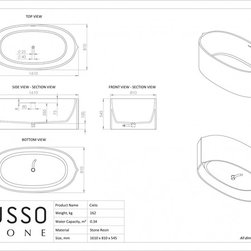Lusso Stone Cielo Solid Surface Freestanding Stone Resin Bath 1610 - Products