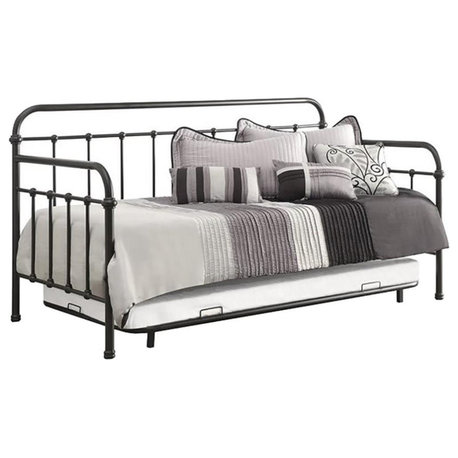 Coaster Livingston Transitional Metal Daybed with Trundle in Dark Bronze
