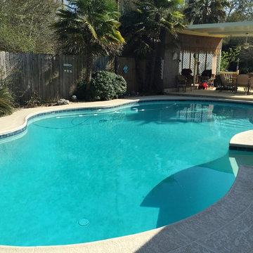 Project: Northshore Slidell renovation. Blue tile, Diamond Brite Aqua Blue plas
