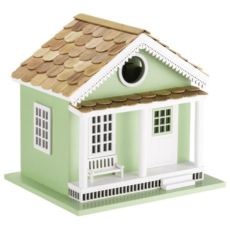Decorative Wooden Birdhouse for Outdoor Hanging, Handcrafted Miniature Cottage