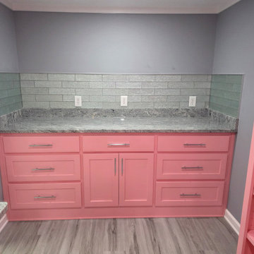 Kitchen Extended with Lower Cabinets and Countertop Detail