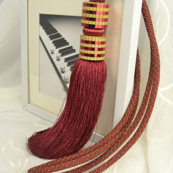 6 Colors QYM23 Polyester Curtain Tassel Tie Backs in Red Color - Window Treatment Accessories