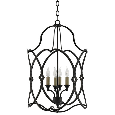 Charisma 4 Light Chandelier, French Black