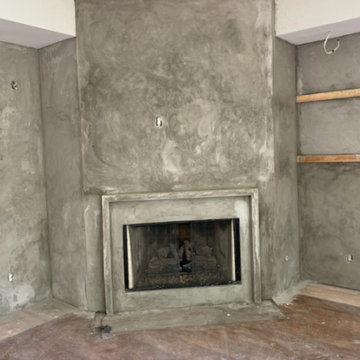 Concrete Wall Construction Living Room