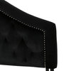 GDF Studio Lazarus New Velvet Studded Seam Tufted Queen/Full Headboard, Black