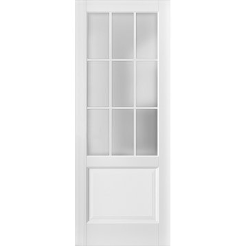 Slab Barn Door Panel Glass 36 x 84 | Felicia 3309 Matte White | Modern