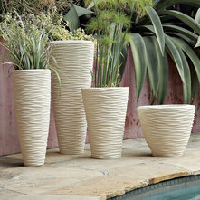 Modern Indoor Pots And Planters Textured Stone Planters
