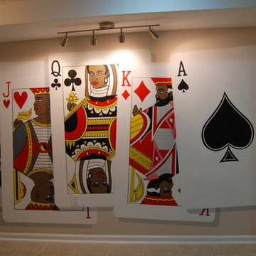 Poker Themed Mural hand-painted in a Game Room in Clinton, Maryland