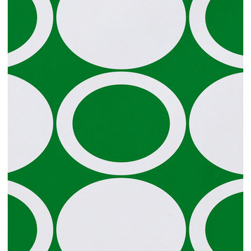 18"x14" Small Modcircles, Geometric Print Placemats, Set of 4, Green