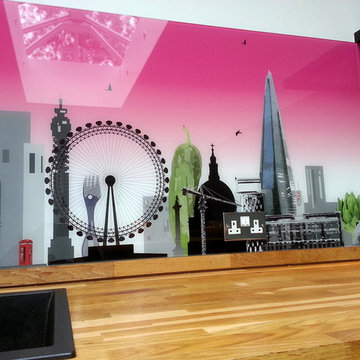 London skyline with a twist and hint of sexy pink