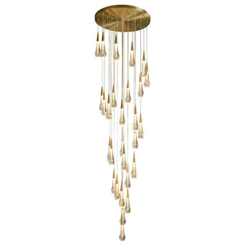 MIRODEMI® Orta San Giulio Hanging Crystal Lamp for Living Room, 3 Lights