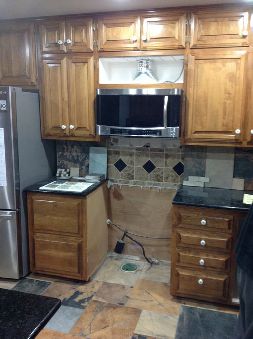 Kitchen backsplash and above microwave help