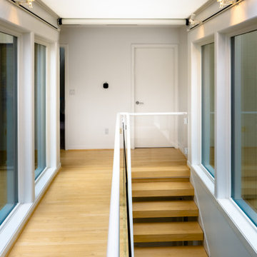 Expansive motorized skylight screen roller shade