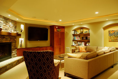 Family room - contemporary family room idea in Minneapolis